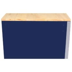 Husky 52 In. W X 25 In. D 10-Drawer Mobile Workbench Tool Chest With Solid Wood Work Top In Gloss Blue -Husky Tools Shop gloss blue with silver trim husky mobile workbenches h52mwc10blu d4 1000