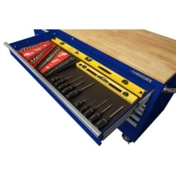 Husky Tool Storage 72 In. W Standard Duty Gloss Blue Mobile Workbench Tool Chest -Husky Tools Shop gloss blue with silver trim husky mobile workbenches hotc7218b31m c3 1000