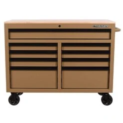 Husky Standard Duty 46 In. W X 18 In. D 9-Drawer Gloss Tan Mobile Workbench Cabinet With Solid Wood Top 15 Husky Standard Duty 46 In. W X 18 In. D 9-Drawer Gloss Tan Mobile Workbench Cabinet With Solid Wood Top -Husky Tools Shop gloss desert tan husky mobile workbenches h46x18mwc9tan 40 1000
