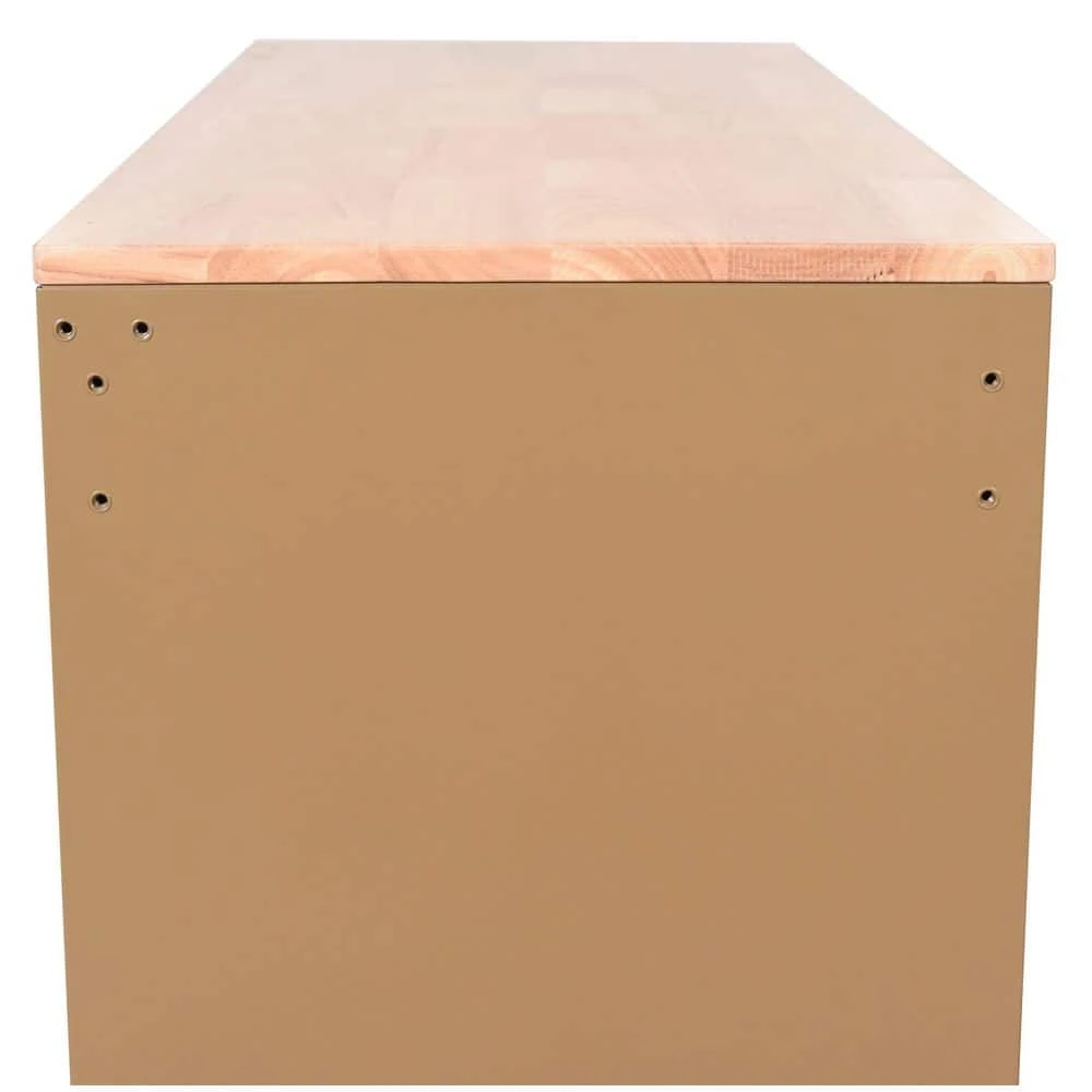 Husky Standard Duty 46 In. W X 18 In. D 9-Drawer Gloss Tan Mobile Workbench Cabinet With Solid Wood Top 12 Husky Standard Duty 46 In. W X 18 In. D 9-Drawer Gloss Tan Mobile Workbench Cabinet With Solid Wood Top - Image 10