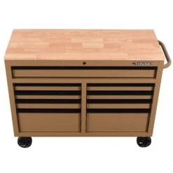 Husky Standard Duty 46 In. W X 18 In. D 9-Drawer Gloss Tan Mobile Workbench Cabinet With Solid Wood Top 16 Husky Standard Duty 46 In. W X 18 In. D 9-Drawer Gloss Tan Mobile Workbench Cabinet With Solid Wood Top -Husky Tools Shop gloss desert tan husky mobile workbenches h46x18mwc9tan a0 1000