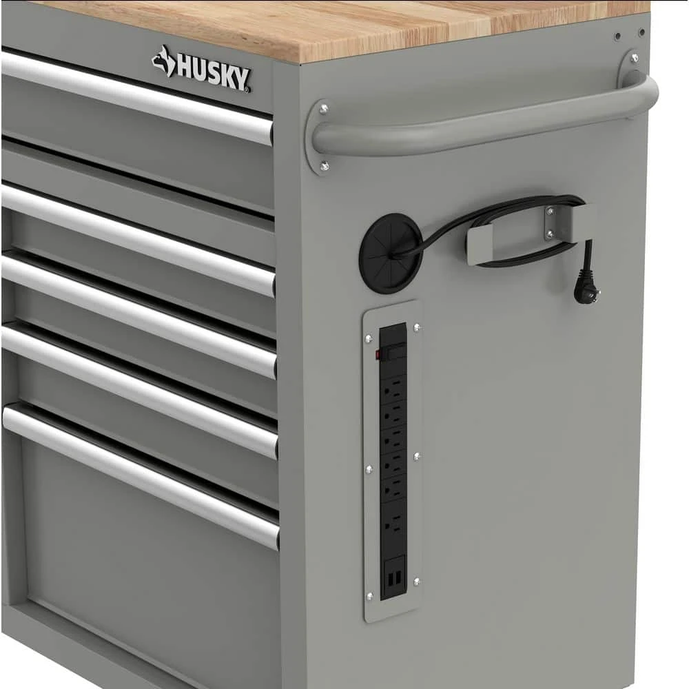 Husky Tool Storage 46 In. W Gloss Gray Mobile Workbench Cabinet 11 Husky Tool Storage 46 In. W Gloss Gray Mobile Workbench Cabinet - Image 9