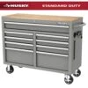 Husky Tool Storage 46 In. W Gloss Gray Mobile Workbench Cabinet -Husky Tools Shop gloss gray husky mobile workbenches h46x18mwc9gry 64 1000