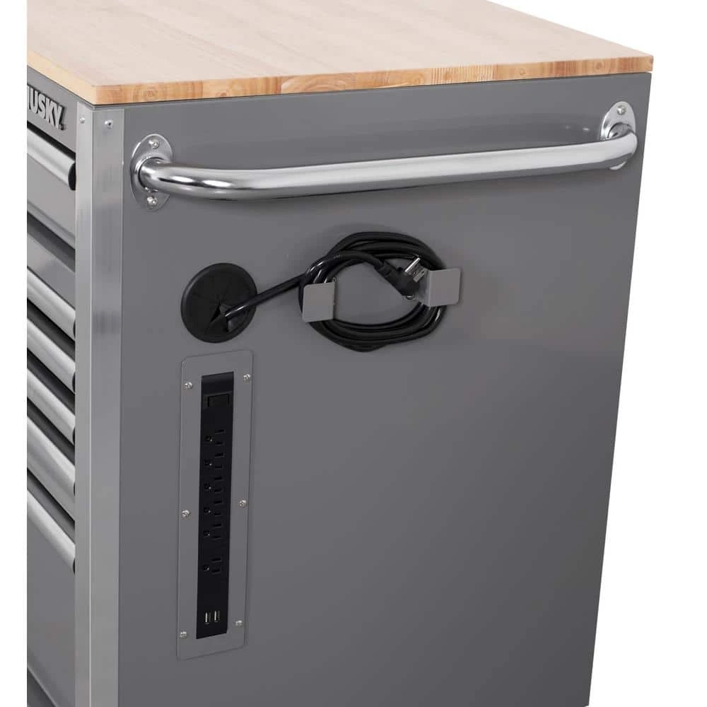 Husky Tool Storage 52 In. W X 25 In. D Standard Duty Gloss Gray Mobile Workbench Tool Chest 10 Husky Tool Storage 52 In. W X 25 In. D Standard Duty Gloss Gray Mobile Workbench Tool Chest - Image 8