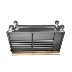 Husky 61 In. W X 24 In. D Standard Duty 10-Drawer Mobile Workbench Tool Chest With Sliding Bin Storage Drawer In Silver -Husky Tools Shop gloss gray with silver trim husky mobile workbenches h61mwc10sr d4 1000