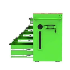 Husky 46 In. W X 18 In. D 9-Drawer Gloss Green Mobile Workbench Cabinet With Solid Wood Top -Husky Tools Shop gloss green husky mobile workbenches h46x18mwc9grn 44 1000