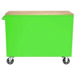 Husky 46 In. W X 18 In. D 9-Drawer Gloss Green Mobile Workbench Cabinet With Solid Wood Top -Husky Tools Shop gloss green husky mobile workbenches h46x18mwc9grn 66 1000