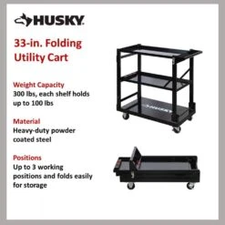 Husky 33 In. W Folding Utility Cart -Husky Tools Shop gloss husky tool carts 00069 66 1000
