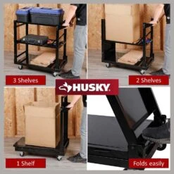 Husky 33 In. W Folding Utility Cart -Husky Tools Shop gloss husky tool carts 00069 77 1000