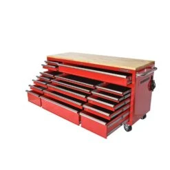 Husky Tool Storage 72 In. W X 21 In. D Standard Duty Gloss Red Mobile Workbench Tool Chest -Husky Tools Shop gloss red husky mobile workbenches hotc7218b21m 4f 1000