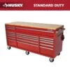 Husky Tool Storage 72 In. W X 21 In. D Standard Duty Gloss Red Mobile Workbench Tool Chest -Husky Tools Shop gloss red husky mobile workbenches hotc7218b21m 64 1000
