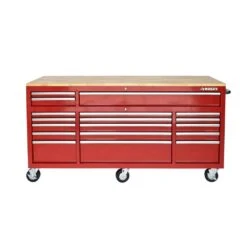 Husky Tool Storage 72 In. W X 21 In. D Standard Duty Gloss Red Mobile Workbench Tool Chest -Husky Tools Shop gloss red husky mobile workbenches hotc7218b21m c3 1000