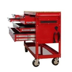Husky 46 In. W X 18 In. D Standard Duty 5-Drawer Rolling Utility Tool Cart In Gloss Red -Husky Tools Shop gloss red husky tool carts houc4605b21m 4f 1000