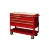 Husky 46 In. W X 18 In. D Standard Duty 5-Drawer Rolling Utility Tool Cart In Gloss Red