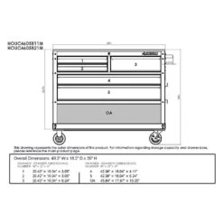 Husky 46 In. W X 18 In. D Standard Duty 5-Drawer Rolling Utility Tool Cart In Gloss Red -Husky Tools Shop gloss red husky tool carts houc4605b21m d4 1000