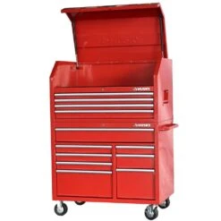 Husky 42 In. 12-Drawer 24.5 In. Deep Tool Chest/Rolling Cab Set Gross Red -Husky Tools Shop gloss red husky tool chest combos hotc4212b21s c3 1000