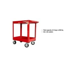 Husky 27 In Wide 18.3 In. Deep 2 Tier Cart, Gloss Red -Husky Tools Shop gloss red husky utility carts houc27a2b21 31 1000