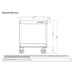 Husky 27 In Wide 18.3 In. Deep 2 Tier Cart, Gloss Red -Husky Tools Shop gloss red husky utility carts houc27a2b21 44 1000