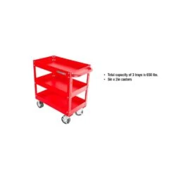 Husky 28 In. 3 Tier Cart, Gloss Red -Husky Tools Shop gloss red husky utility carts houc28a3b21 31 1000