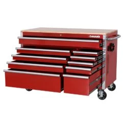 Husky Tool Storage 52 In. W X 25 In. D 10-Drawer Standard Duty Gloss Red Mobile Workbench Tool Chest -Husky Tools Shop gloss red with silver trim husky mobile workbenches h52mwc10red 31 1000