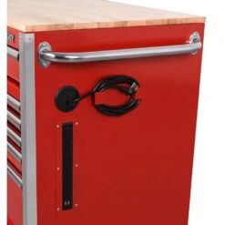 Husky Tool Storage 52 In. W X 25 In. D 10-Drawer Standard Duty Gloss Red Mobile Workbench Tool Chest -Husky Tools Shop gloss red with silver trim husky mobile workbenches h52mwc10red 77 1000