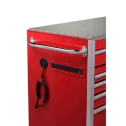 Husky 72 In. W X 24 In. D Heavy Duty 15-Drawer Mobile Workbench Cabinet With Stainless Steel Top In Gloss Red -Husky Tools Shop gloss red with silver trim husky mobile workbenches h72mwc15rdl 1d 1000