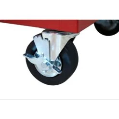 Husky 52 In. W X 24.5 In. D 9-Drawer Standard Duty Mobile Workbench Tool Chest With Solid Work Top And Pegboard In Gloss Red -Husky Tools Shop gloss red with silver trim husky mobile workbenches hotc5209b23m 1d 1000