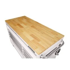 Husky 52 In. W X 25 In. D 9-Drawer Gloss White Mobile Workbench Tool Chest With Mechanics Tool Set In Foam (370-Piece) -Husky Tools Shop gloss white husky mobile workbenches h370eva52mwbwhtcb 66 1000