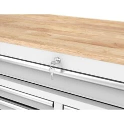 Husky Tool Storage 46 In. W X 18 In. D 9-Drawer Gloss White Mobile Workbench Cabinet -Husky Tools Shop gloss white husky mobile workbenches h46x18mwc9wht 4f 1000