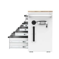 Husky Tool Storage 46 In. W X 18 In. D 9-Drawer Gloss White Mobile Workbench Cabinet -Husky Tools Shop gloss white husky mobile workbenches h46x18mwc9wht 66 1000