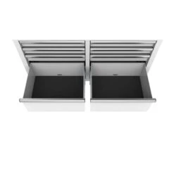 Husky Tool Storage 46 In. W X 18 In. D 9-Drawer Gloss White Mobile Workbench Cabinet -Husky Tools Shop gloss white husky mobile workbenches h46x18mwc9wht c3 1000