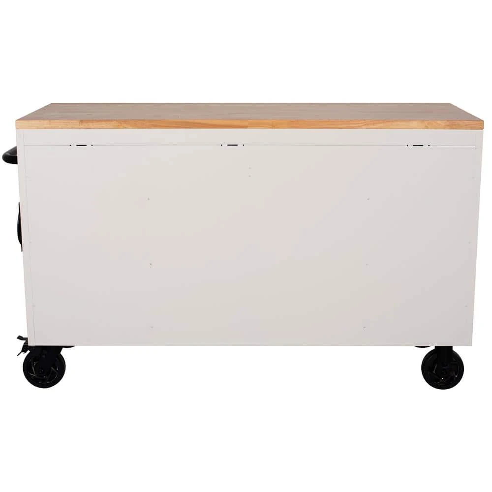 Husky Tool Storage 61 In. W X 23 In. D Heavy Duty White Mobile Workbench Tool Chest 12 Husky Tool Storage 61 In. W X 23 In. D Heavy Duty White Mobile Workbench Tool Chest - Image 10