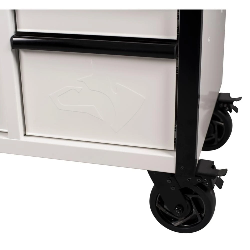 Husky Tool Storage 61 In. W X 23 In. D Heavy Duty White Mobile Workbench Tool Chest 14 Husky Tool Storage 61 In. W X 23 In. D Heavy Duty White Mobile Workbench Tool Chest - Image 12