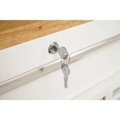 Husky 52 In. W X 25 In. D Standard Duty 9-Drawer Mobile Workbench Tool Chest With Solid Wood Top In Gloss White -Husky Tools Shop gloss white with silver trim husky mobile workbenches hotc5209bj1m 44 1000