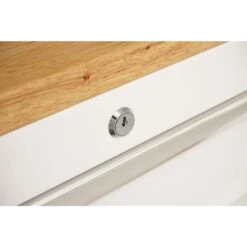 Husky 52 In. W X 25 In. D Standard Duty 9-Drawer Mobile Workbench Tool Chest With Solid Wood Top In Gloss White -Husky Tools Shop gloss white with silver trim husky mobile workbenches hotc5209bj1m fa 1000