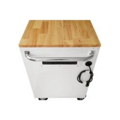 Husky 52 In. W X 24.5 In. D 9-Drawer Standard Duty Mobile Workbench Tool Chest With Solid Work Top And Pegboard In Gloss White -Husky Tools Shop gloss white with silver trim husky mobile workbenches hotc5209bj2m a0 1000