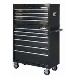 Husky 40 In. 10-Drawer Tool Chest And Rolling Tool Cabinet Set, Black -Husky Tools Shop glossy black husky tool chest combos hotc4010b5ers c3 1000