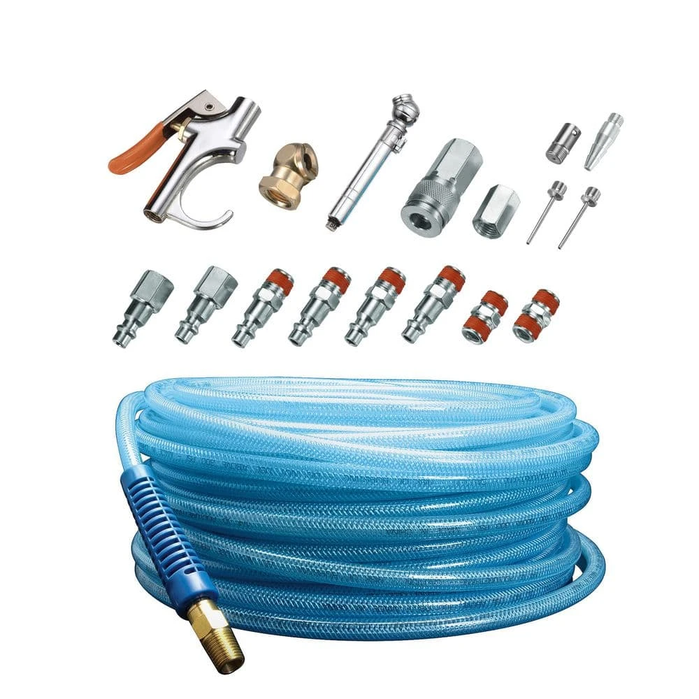 Husky 1/4 In. X 50 Ft. Poly Air Hose And Air Accessories Kit (17-Pieces) 3 Husky 1/4 In. X 50 Ft. Poly Air Hose And Air Accessories Kit (17-Pieces)