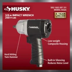 Husky 250 Ft./lbs. 3/8 In. Impact Wrench 14 Husky 250 Ft./lbs. 3/8 In. Impact Wrench -Husky Tools Shop husky air impact wrenches h4425 66 1000