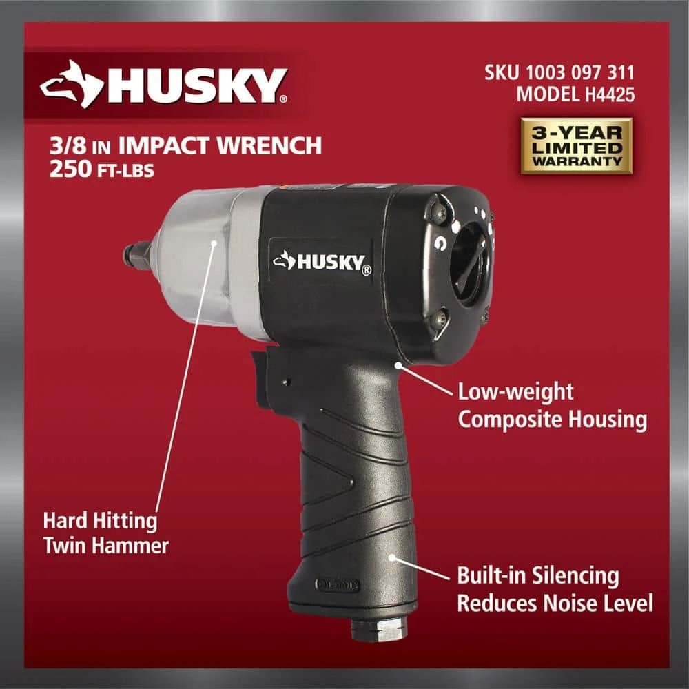 Husky 250 Ft./lbs. 3/8 In. Impact Wrench 8 Husky 250 Ft./lbs. 3/8 In. Impact Wrench - Image 6