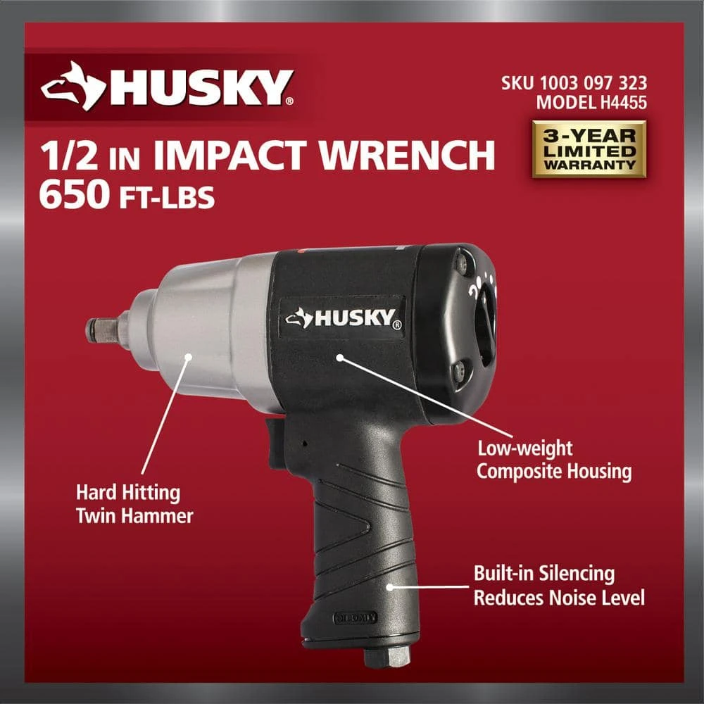 Husky 650 Ft./lbs. 1/2 In. Impact Wrench 7 Husky 650 Ft./lbs. 1/2 In. Impact Wrench - Image 5