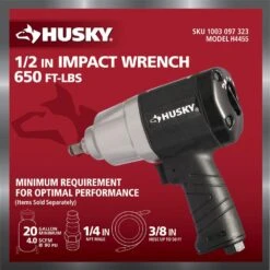 Husky 650 Ft./lbs. 1/2 In. Impact Wrench 13 Husky 650 Ft./lbs. 1/2 In. Impact Wrench -Husky Tools Shop husky air impact wrenches h4455 66 1000