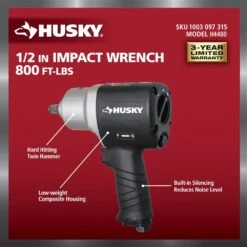 Husky 800 Ft./lbs. 1/2 In. Impact Wrench 14 Husky 800 Ft./lbs. 1/2 In. Impact Wrench -Husky Tools Shop husky air impact wrenches h4480 66 1000