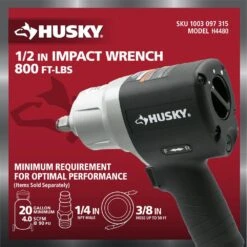 Husky 800 Ft./lbs. 1/2 In. Impact Wrench 15 Husky 800 Ft./lbs. 1/2 In. Impact Wrench -Husky Tools Shop husky air impact wrenches h4480 77 1000