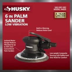 Husky 6 In. Low Vibration Palm Sander -Husky Tools Shop husky air sanders polishers h4830 77 1000