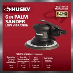 Husky 6 In. Low Vibration Palm Sander -Husky Tools Shop husky air sanders polishers h4830 a0 1000
