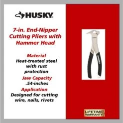 Husky 7 In. End-Nipper Cutting Pliers With Hammer Head -Husky Tools Shop husky all trades cutting pliers 90923 a0 1000