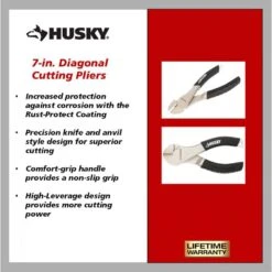 Husky 7 In. Diagonal Pliers Cutting Pliers 12 Husky 7 In. Diagonal Pliers Cutting Pliers -Husky Tools Shop husky all trades cutting pliers 90945 40 1000