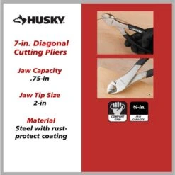 Husky 7 In. Diagonal Pliers Cutting Pliers 13 Husky 7 In. Diagonal Pliers Cutting Pliers -Husky Tools Shop husky all trades cutting pliers 90945 a0 1000