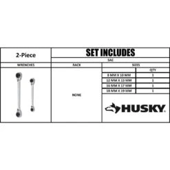 Husky Metric Quad Drive Ratcheting Wrench Set (2-Piece) -Husky Tools Shop husky box wrenches hqrrw2pcmm d4 1000